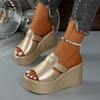 Zapatillas de Verano para Mujer de Talla Grande para Exteriores 2026 Nueva Moda Sandalias con Cuña de Suela Gruesa que Aumentan la Altura para Mujer