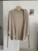 Cardigan de Tricô KEKEZOON Liso com Costura, Manga Morcego, Sem Botão, para Mulheres, Versátil e Moderno para o Outono 8977