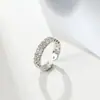 Anillo de Luz de Trigo con Circonita Súper Brillante Estilo Coreano Estilo Ins Lujo Todo Fósforo Anillo para Dedo Moda Alto Grado Sentido Anillo Abierto Ajustable