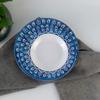 Louça de Melamina Imitando Porcelana Azul e Branca Prato de Sopa Prato Fundo Simples e Requintado Recipiente para Frutas e Lanches Prato de Jantar Resistente a Quebras para Uso Doméstico e Comercial
