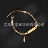 Comercio Exterior Transfronterizo Pulsera Infantil de Acero Inoxidable DIY Grabado Personalizado Pulsera Larga de Barra con Colgante de Corona para Niños