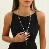 Colar de Pérolas Irregulares em Camadas Vintage Estilo Francês para Mulheres, Design de Luxo Leve, Moda de Alto Padrão, Corrente Elegante para Suéter