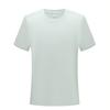 Camiseta de nylon 190g, gola redonda, manga curta, masculina e feminina, com padrão de logotipo, bordado, roupas de trabalho empresariais, roupas de classe, roupas esportivas