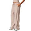 Calça de yoga cross-border com bolsos, calça casual larga e solta com caimento moderno, calça esportiva e de fitness feminina