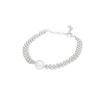 Pulseira Trançada de Contas Prateadas para Mulheres, Nicho de Luxo Leve, Pulseira de Contas Exquisita, Pulseira Bestie para Festa de Estudantes de Alto Nível no Atacado