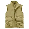 Chaleco para Hombre de Bolsillos Múltiples para Exteriores de Secado Rápido Nuevo Primavera y Otoño Casual Transpirable Delgado Chaleco de Pesca Gilet