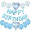 Conjunto de Balões de Feliz Aniversário Balões de Látex com Lantejoulas Decoração de Festa Balões de Folha de Alumínio Letras Decoração de Aniversário Arranjo de Atmosfera