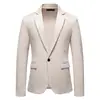 Novedad Otoño/Invierno Traje Estampado de Ante para Hombre Amazon Solapa Retro Traje de una Pieza Estilo Británico Chaqueta Ropa para Hombre