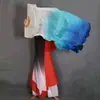 Leque de dança alongado branco cinza preto antigo mão esquerda dedo lua fumaça dança clássica leque de seda leque de dança de seda artificial longo seda