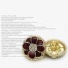 Botón Metálico de Flor con Diamantes Rojos Incrustados con Punto de Aceite Chaqueta de Traje Suéter Botón Decorativo Abrigo Combinable Hebilla Redonda de Piel