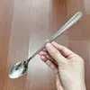 Cuchara para Cubiertos de Acero Inoxidable 304 Cuchara para Comer de Uso Múltiple Cuchara para Remover Helado con Punta Mini Cuchara para Postre Cuchara Redonda Cuchara de Mesa