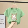 Camiseta de Manga Corta para Niña 100% Algodón Puro Transpirable 2026 Nuevo Más Vendido Verano Dibujos Animados Top de Media Manga para Niños Tendencia