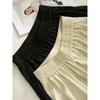 Saia Evasê Toque de Seda Branco/Preto Elegante High-End Cintura Alta Solta Linha A Verão 2026