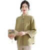 Roupas de Outono e Inverno para Mãe 2025 Novo Estilo Chinês Tops Modernos Estilo Nacional Jaquetas Pequenas Jaquetas de Lã para Mulheres de Meia-Idade e Idosas Cardigans de Tricô
