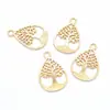 Accesorios de joyería estilo coreano colgante de gota de agua árbol de la vida pendientes collar colgante accesorios DIY material 32 * 21MM