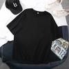 Nova Camiseta 2024 Masculina Cor Doce Solta Oversize Gordinho Casual Gola Redonda Personalizada Hip Hop Estilo Hong Kong Manga Curta