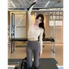 Roupas de Pilates Fitness para Afinar a Cintura, Conjunto Leve e Maduro, Tops Femininos de Manga Longa, Estilo Simples, Roupas de Yoga Profissionais de Alta Qualidade