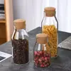 Bote de Vidrio de Borosilicato Alto para Té, Frasco para Especias con Tapa de Corcho, Recipiente Sellado de Vidrio Transparente, Botella de Almacenamiento para Uso Doméstico