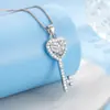 Collar con Colgante de Llave de Moda Serie Candado de Amor, Mismo Estilo que en Xiaohongshu, Cadena con Colgante de Llave de Corazón de Diamante Blanco de Moda