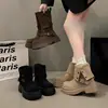 2026 Nuevas Botas de Moda Retro Estilo Británico Suela Gruesa para Mujer Nuevas Botines Adelgazantes Otoño/Invierno Botas de Moda Muy Bonitas