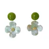 Pendientes Florales Verdes Frescos de Verano para Mujer 2026 Nuevos Pendientes Estilo Bosque Adecuados para Joyería de Estilo Vacaciones en la Playa