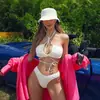 Traje de baño dividido con ataduras de diosa del viento, sexy, hueco, puro deseo, europeo y americano, bikini de Spice Girl para mujer