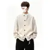 Cárdigan de Punto Botones Color Sólido Retro para Hombres y Mujeres Otoño Holgado Sentido de Alta Inteligencia Sentido Perezoso Prendas de Punto Ropa Exterior Casual