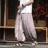 Pantalones cortos de jacquard con patrón oscuro estilo chino de seda de hielo para hombre, talla 8XL, diseño de verano finos holgados tipo harén