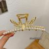 Pinza de Tiburón Flor de Rosa Metal Plata Pasador de Pelo Pasador para la Parte Posterior de la Cabeza Astas Adorno para el Cabello de Gama Alta Accesorios para el Cabello Pinza Grande