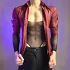 Lencería Sexy Lobe, Ropa de Malla Apasionada y Atractiva, Body Sexy Transparente de Talla Grande Adornado con Pedrería para Hombre