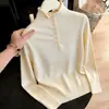 Suéter Base de Punto para Mujer Estilo Coreano Crochet Hueco Cuello Semiabierto Manga Larga Otoño/Invierno 2026