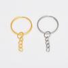 Llavero de múltiples especificaciones más cadena llavero de hierro anillo plano accesorios más 4 cadenas accesorios de joyería DIY