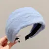 Diadema de estilo coreano, ligera, ancha, de color liso para mujer, que ofrece un look sofisticado y elegante, con un diseño que realza la altura en la coronilla, presentando un estilo retro, chic y moderno
