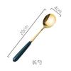 Tenedor Cuchara para Café de Cerámica Nórdica con Mango Transfronterizo Vajilla de Acero Inoxidable Cuchillo y Tenedor para Pastel de Luna Cuchillo y Tenedor para Bistec Verde Oscuro Cuchara
