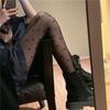 Medias Finitas Estilo Japonés con Lazo Negro de Seda, Medias con Jacquard de Corazones, Medias de Puntos, Body de Una Pieza Estilo JK Lolita