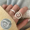 Anillo Minimalista Redondo de Perlas Japonés y Coreano para Mujer, Estilo Europeo y Americano, Geométrico, Estilo Fresco, Ajustable, Anillo de Dedo Índice Transfronterizo de Moda