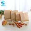 Bolsa de papel acanalado en blanco al por mayor de fábrica Película Kraft bolsa para empaque de snacks anti-aceite stock general bolsa para empaque de alimentos