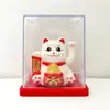 Adornos creativos de gato de la suerte solar de 2 pulgadas gesticulan automáticamente en todas las direcciones para atraer dinero, decoración de escritorio de oficina, mostrador de caja
