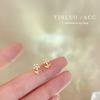 Hielo Cristal Transparente Diamante Triturado Pendientes de Tachuela Estudiante Pendientes para Mujer Temperamento Celebridad de Internet Douyin Estilo Caliente Nicho Sentido de Alta Gama Pendientes Joyería para Orejas