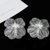 Pendientes largos de borla cascada cola de pez aguja de plata moda flor de diamante incrustada diseño exagerado personalidad pendientes colgantes temperamento
