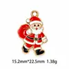 Componentes para aretes, pulseras, colgantes y accesorios DIY de aleación con diseño de goteo de aceite de Santa Claus, renos, árbol y copo de nieve, estilo caricatura transfronteriza