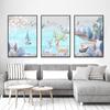 Pintura Decorativa para Sala de Estar Pintura de Parede de Fundo para Sofá Pintura de Parede Suspensa Moderna Simples Mural Estilo Nórdico Quarto Parede Tríptico
