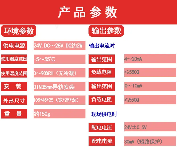 产品参数