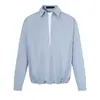 Camisa sofisticada de estilo americano con cuello en V, retazos y diseño de dos piezas falsas, de manga larga para hombres y mujeres, holgada y versátil para otoño, adecuada para ir al trabajo y uso casual
