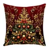 Funda de Cojín Estilo Navideño Transfronterizo con Patrones de Reno y Muñeco de Nieve de Dibujos Animados para Hogar, Dormitorio, Sala de Estar, Funda de Almohada Decorativa para Sofá