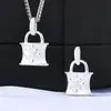 Plata Esterlina S925 Plata Lisa Diamante de Precisión Plata Personalizada Colgante de Candado DIY Pulsera de Cuentas de Cristal Colgante de Collar Accesorios