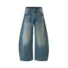 Ropa de Hombre Fengshe / Otoño-Invierno 2026 Jeans Retro Americano de Ajuste Sucio con Personalidad Desgastada para Hombre, Pantalones Curvos de Ajuste Holgado