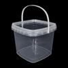 Arcilla cristalina de color, arcilla espacial, cubo de embalaje portátil, cubo cuadrado de plástico transparente sellado con tapa, cubo para guardar refrigerios de frutas