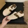 Zapatos blancos para mujer con forro de pelo, de aumento de altura, estilo slip-on, para otoño e invierno 2026, con forro adicional de polar