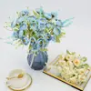 Mini Ramo Artificial de Flores de Rosa Maca, Flores de Seda de Brotes de Té Copo de Nieve Estilo Coreano, Ramo de Boda, Accesorios para Estudio Fotográfico y Sesión en la Costa